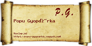 Popu Gyopárka névjegykártya